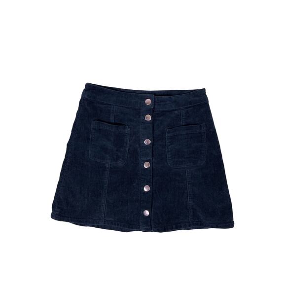 H&M Dresses & Skirts - Dark Green Corduroy Skirt Small Preppy Old Money Button Pockets